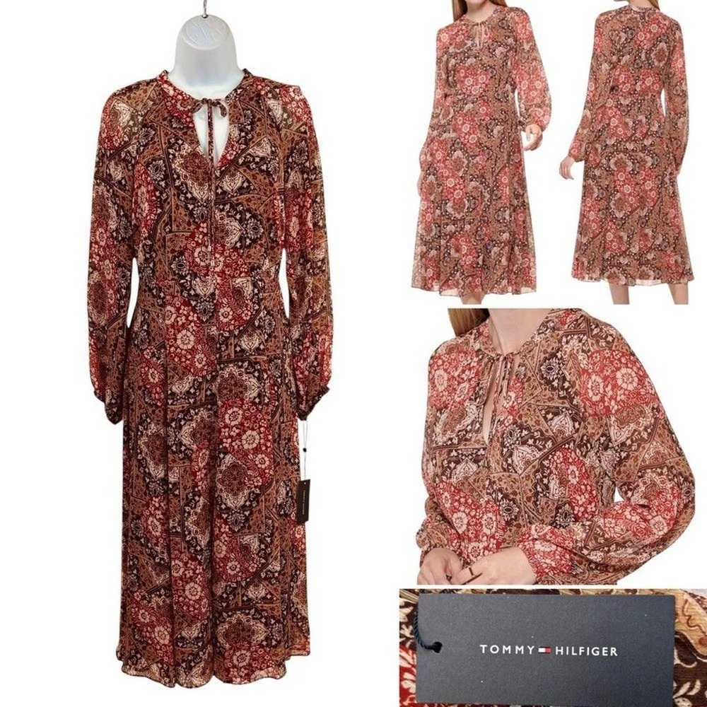 Tommy Hilfiger Multicolor Floral Long Sleeve Dress - Picture 4 of 10